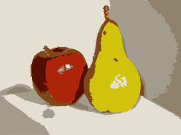 Raster preview of photo traced as SVG with 16 colors